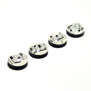 Music Note Magnets. Made With Vintage Sheet Music. Set of Four. Super Strong. Glass Magnets. Refrigerator Magnets. Music Magnets. image 2