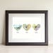 CUSTOM Three Heart Map Art Print. Print Only NO Frame. You Select Locations Worldwide And Personalized Text. Engagement Anniversary Gift 