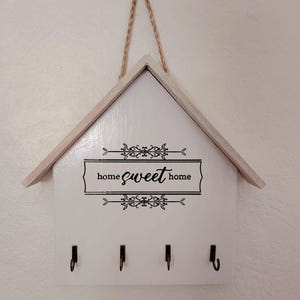 Custom Quote Key Holder: Rustic Wood Home Organizer