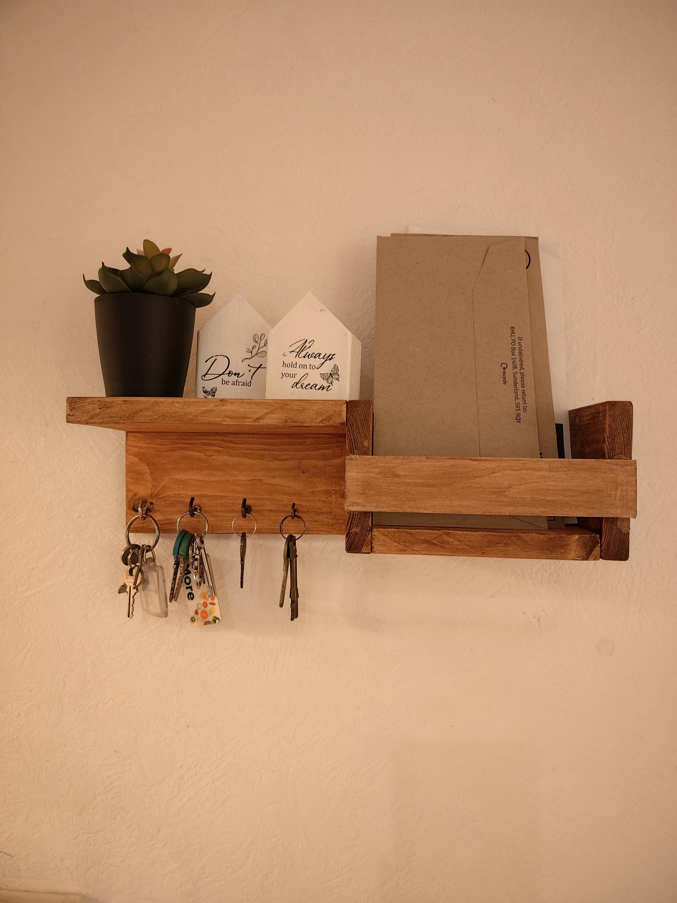 Rustic Wooden Key Holder Ideas Rustic Wooden Key Holder With Mail