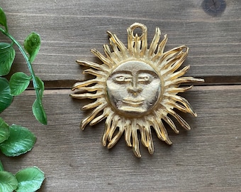 Matte Gold Sun Pendant Relic Charm DIY Jewelry Finding