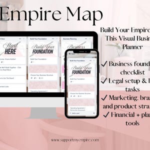 Planificateur d'entreprise étape par étape | Carte visuelle de l'empire pour la vente au détail, la mode, le dropshipping et les startups | Modèle Trello | Liste de contrôle de l'entreprise