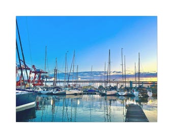 Sunset Sailboat Canvas Print: Coastal Photography Wall Art