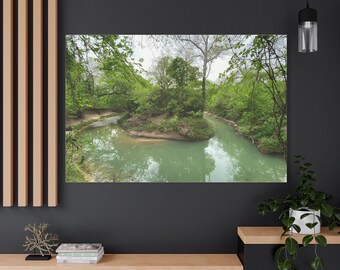 Impressão em tela de paisagem de Green Creek: arte de parede com fotografia da natureza