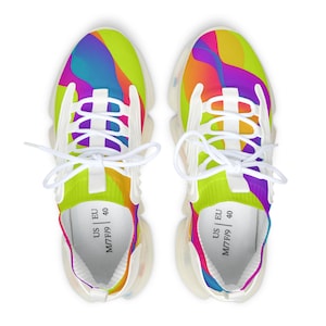 Colorful Shoes, Mesh Sneakers, Neon, Women&#39;s Athletic Shoes, Trendy Running Sneakers, Fashionable Workout Footwear