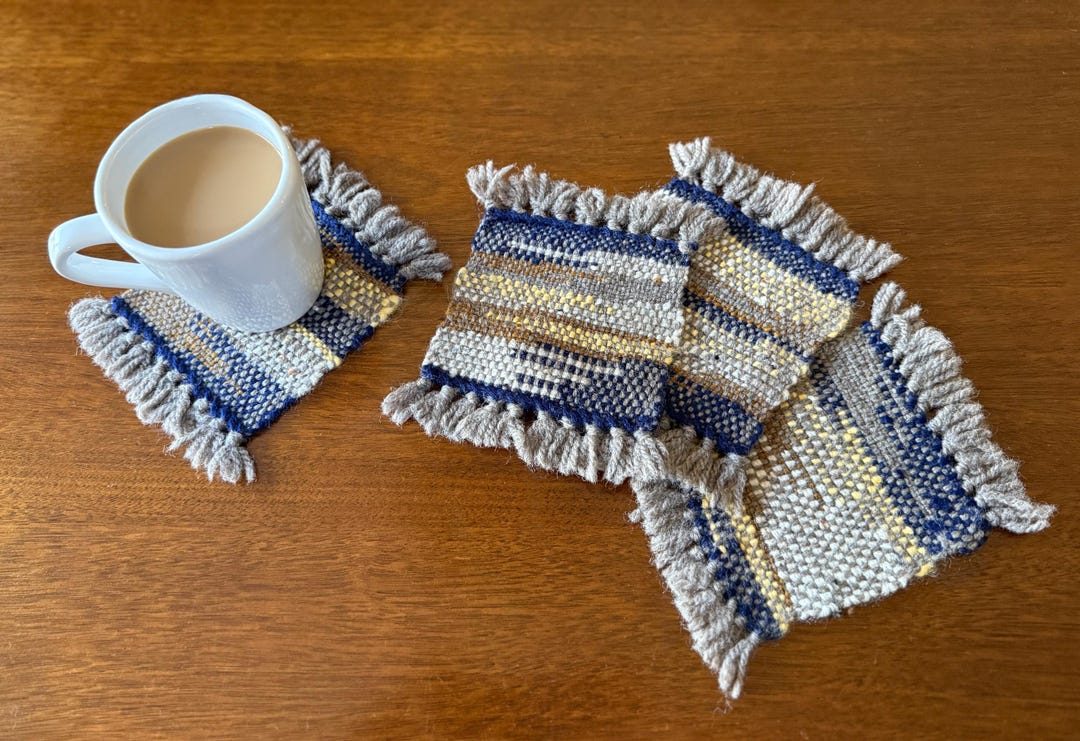 Urban Threads Mug Rug Hand Woven Mug Rug-bluestrans - Etsy