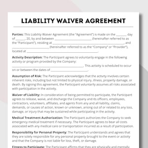 liability waiver, liability form, liability agreement, liability contract, waiver of liability, release of liability, new client form,
