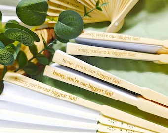 Personalized Wedding Fan Favors, Bulk Engraved Bridal Party Favors,Custom Engraved Fans, Wedding Favor Fans for Guests,Bridesmaids Gifts