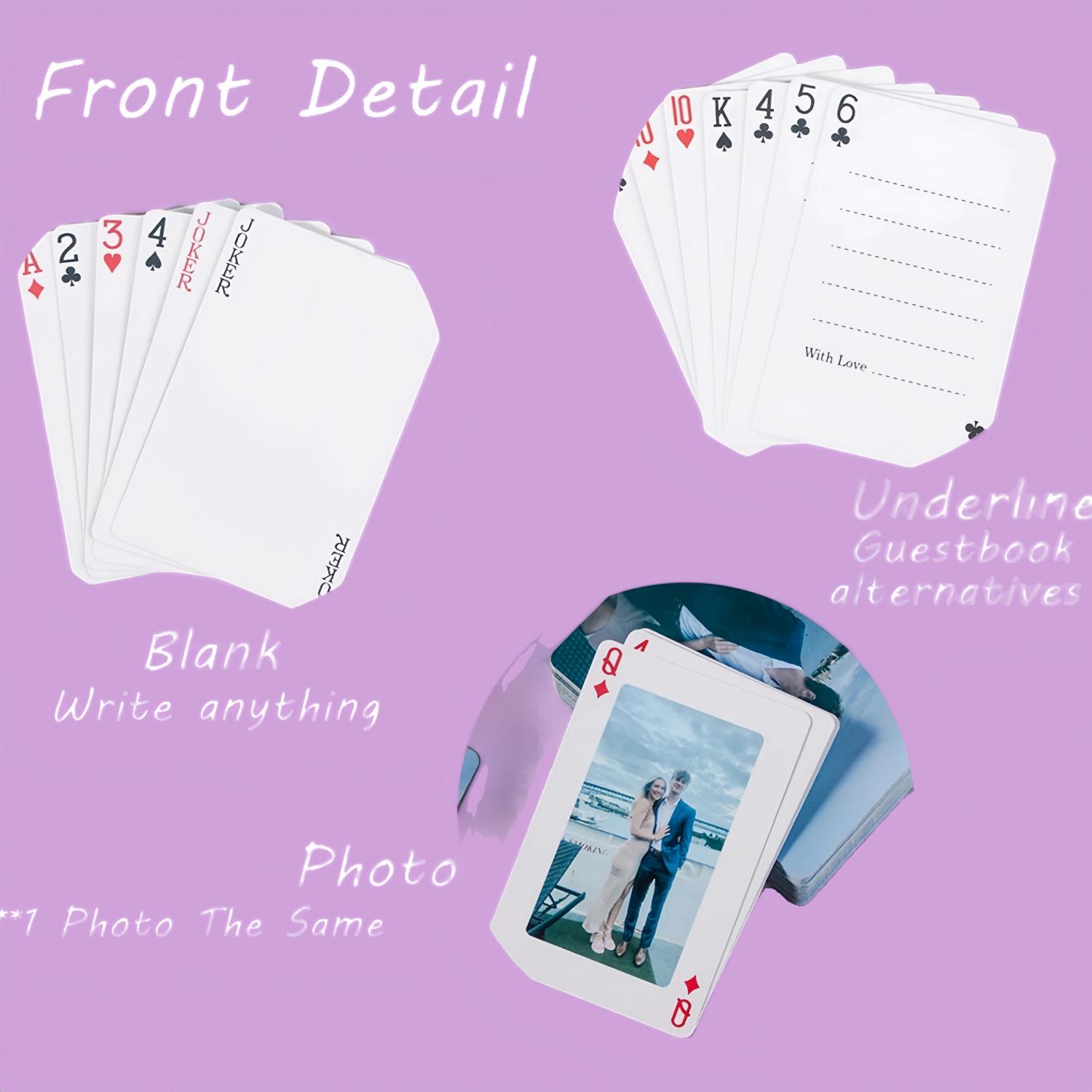 Custom Blank Playing Cards Wedding Guest Book Alternative,personalized ...