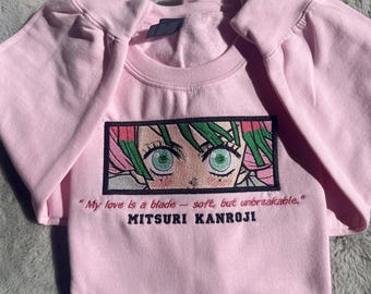 Mitsuri Kanroji Embroidered Sweatshirt 2 | Demon Slayer Anime Crewneck