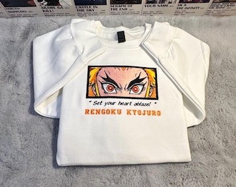 Rengoku Kyojuro Embroidered Sweatshirt 2 | Demon Slayer Anime Crewneck