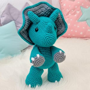 Triceratops Crochet Pattern: Amigurumi Dinosaur Plush (Digital Download)