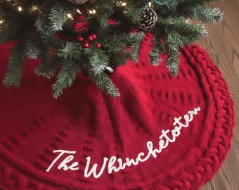 Personalized Family Name Christmas Tree Skirts,Christmas Tree Skirt,Handmade Tree Skirt,Christmas Keepsake Gift,Christmas Home Decoration