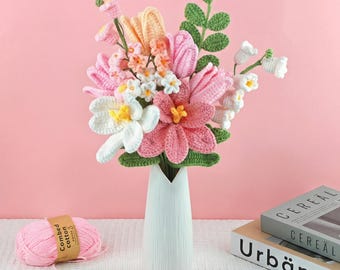 Crochet Tulip Bouquet, Handmade Crochet Flowers, Forever Flower, Gift for Her, Mothers Day, Birthday Gift, Anniversary Gift, Thank You Gift