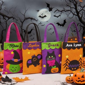 Trick or Treat Bag, Halloween Trick or Treat Basket, Trick or Treat Bucket, Halloween Tote, Halloween Basket, Gift for kid,Halloween Gift