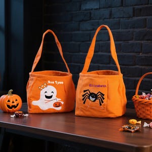 Trick or Treat Bag, Halloween Trick or Treat Basket, Trick or Treat Bucket, Halloween Tote, Halloween Basket, Gift for kid,Halloween Gift