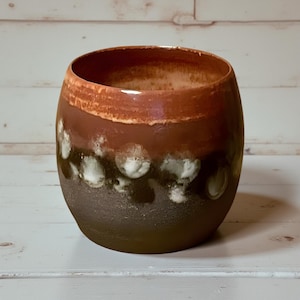 Handmade Yunomi Tea Cup – Ceramic Cup with Rust Red and Ash Glaze | Matcha, Tea or Coffee | My Matcha Bowl
