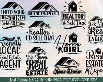 Realtor Life Quotes SVG Bundle: Real Estate Agent Designs (Cut Files for Cricut & Silhouette)