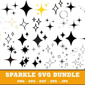 Sparkle Star SVG Bundle: Twinkle Clipart, Cut Files (Digital Download)