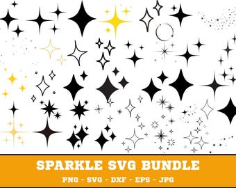 Sparkle Star SVG Bundle: Twinkle Clipart, Cut Files (Digital Download)