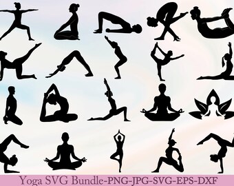 Paquete SVG de yoga, citas inspiradoras de yoga SVG, diseños de meditación y bienestar / Namaste SVG PNG / Archivos de corte de fitness y atención plena para Cricut