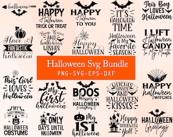 Halloween SVG Bundle: Spooky Clipart, T-Shirt Designs (Digital Download)