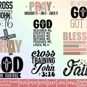 Christian SVG Bundle: Religious Designs, Faith, God, Jesus (Digital Download)