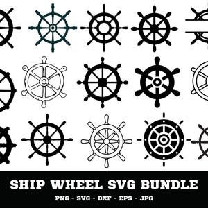 Nautical Ships Wheel SVG Bundle: Clipart, PNG, Cut Files (Digital Download