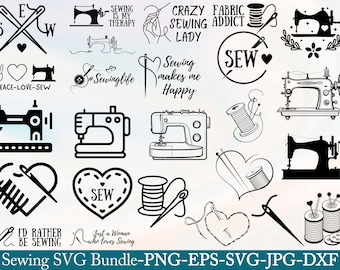 Sewing SVG Bundle | Funny Sewing Quotes Svg | Seamstress & Quilter Designs | Sewing Machine SVG PNG | Cricut Silhouette Cut Files