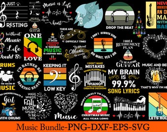 Colorful Music SVG Bundle | Vibrant Musical Notes & Instruments | Music Lover SVG | Music Teacher Designs | Cricut Silhouette Cut Files