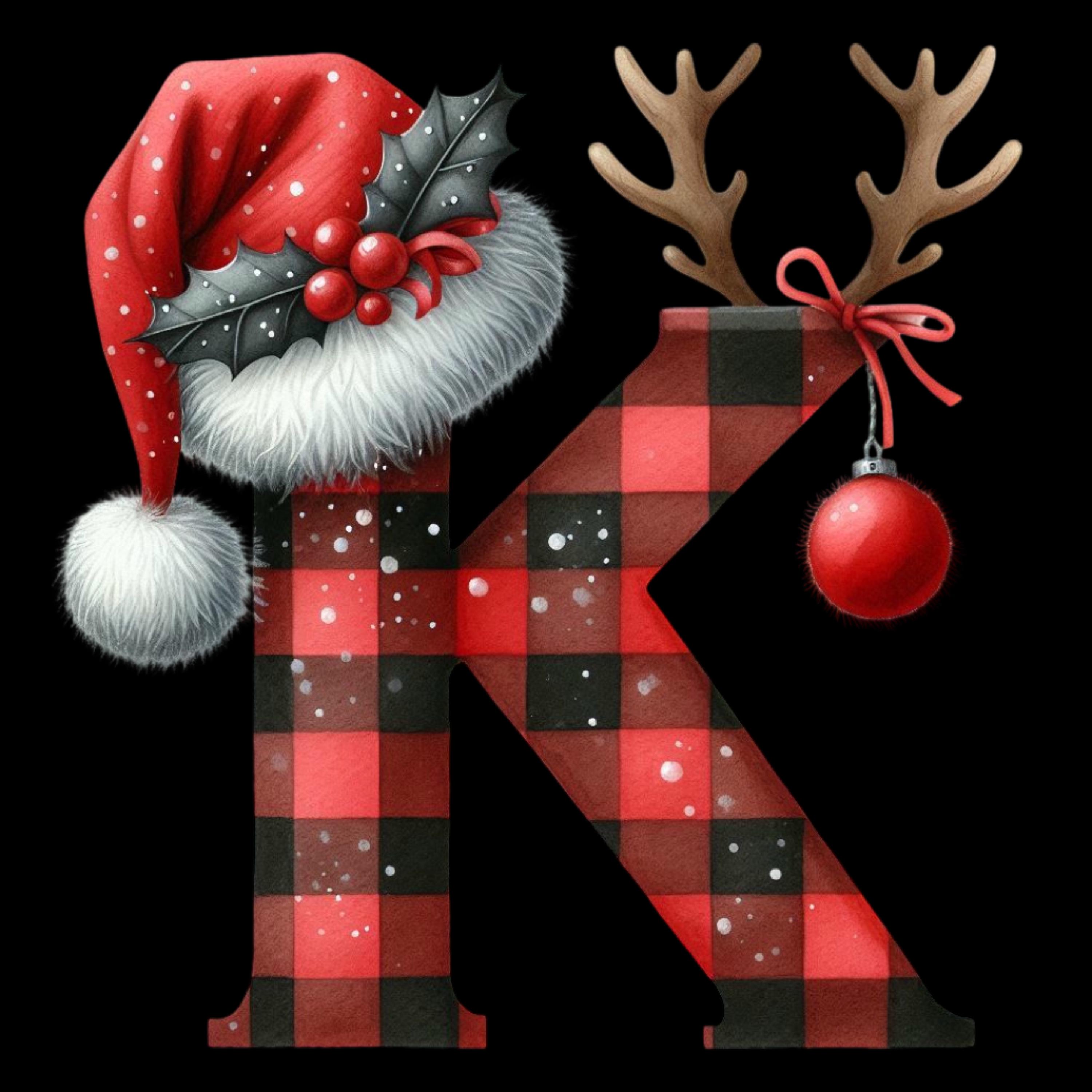 Christmas Alphabet Clipart Bundle | Festive Letter PNG Set | Holiday ...