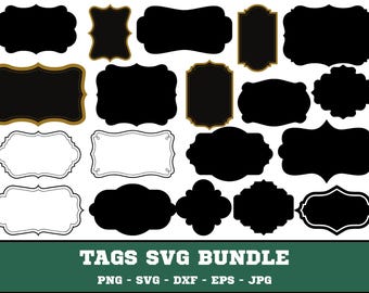Etiqueta SVG, Paquete de etiquetas SVG, Plantilla de etiquetas, DXF, Etiqueta, Tela, Regalo, Personalizado, Plantilla de etiquetas para bolsa de regalo, Archivo de corte de etiqueta SVG