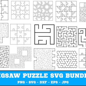 Jigsaw Puzzle SVG Templates Bundle: Laser Cut Files (Digital Download)