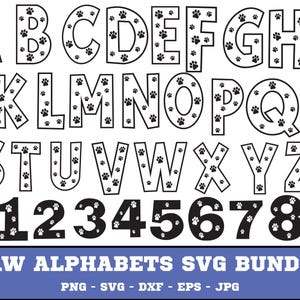 Paw Print Alphabet SVG: Animal Font for Cricut (Digital Download)