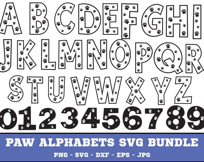 Paw Alphabet SVG | Animal Alphabet SVG | Alphabet SVG | Font Svg ...