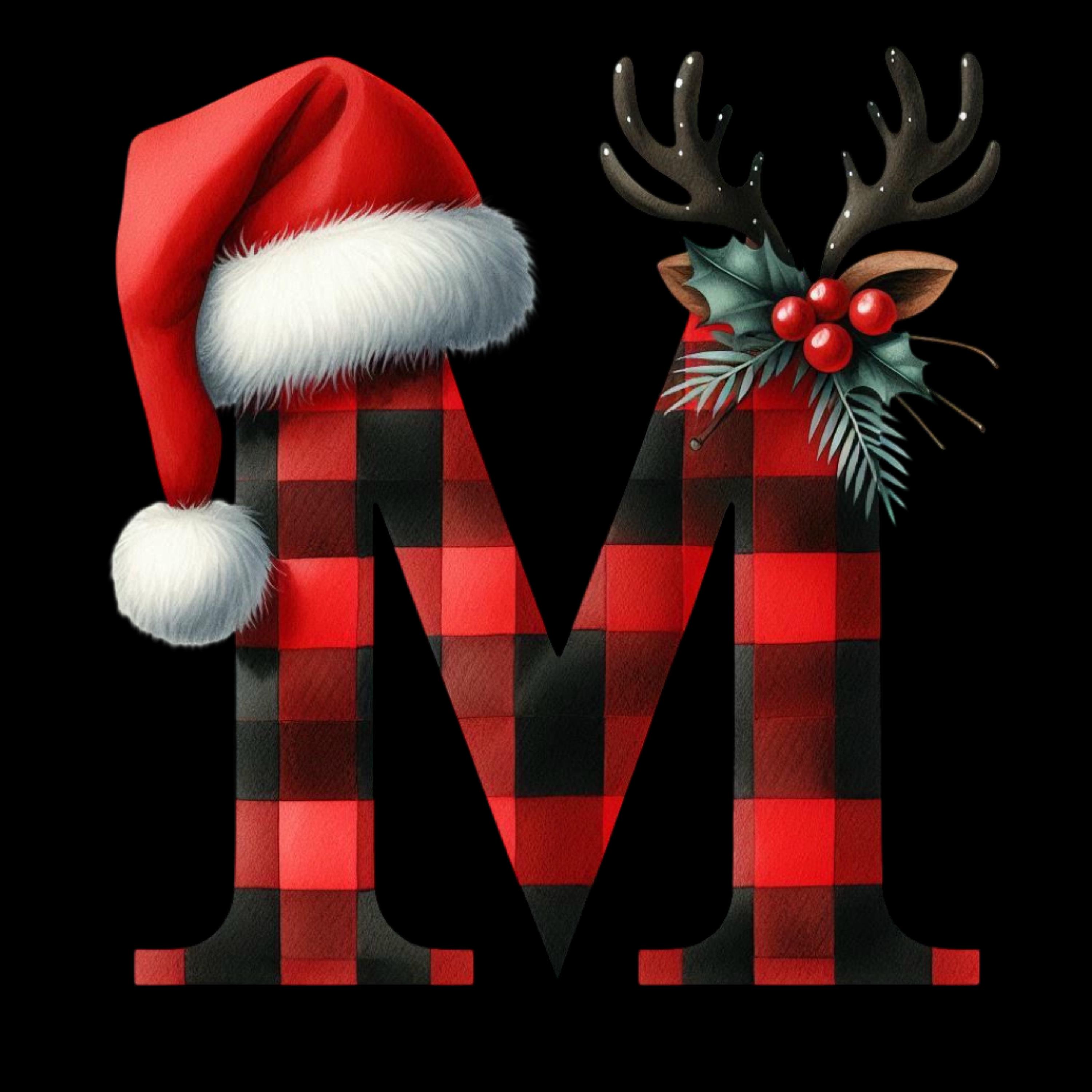 Christmas Alphabet Clipart Bundle | Festive Letter PNG Set | Holiday ...
