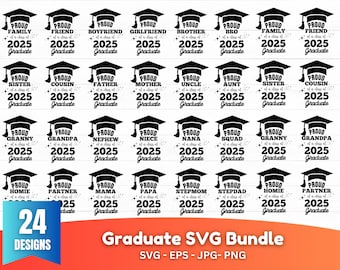 Graduate SVG Bundle | Graduation Cap & Quotes SVG | Class of SVG Files | Cricut Silhouette Cut Files