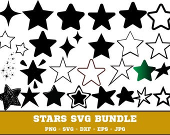 Stern SVG Bundle: Weihnachten, Nacht, leuchtender Stern Cut Files (Digitaler Download