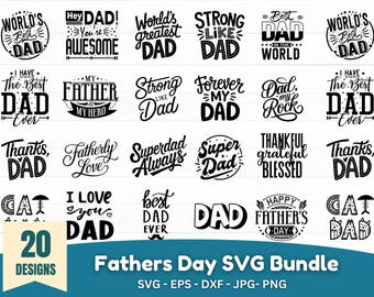 Papa SVG Bundle | Vatertag SVG | Papa Zitate Schnittdateien | Lustiger Papa SVG | Cricut & Silhouette-Designs | Best Dad Ever SVG Pack