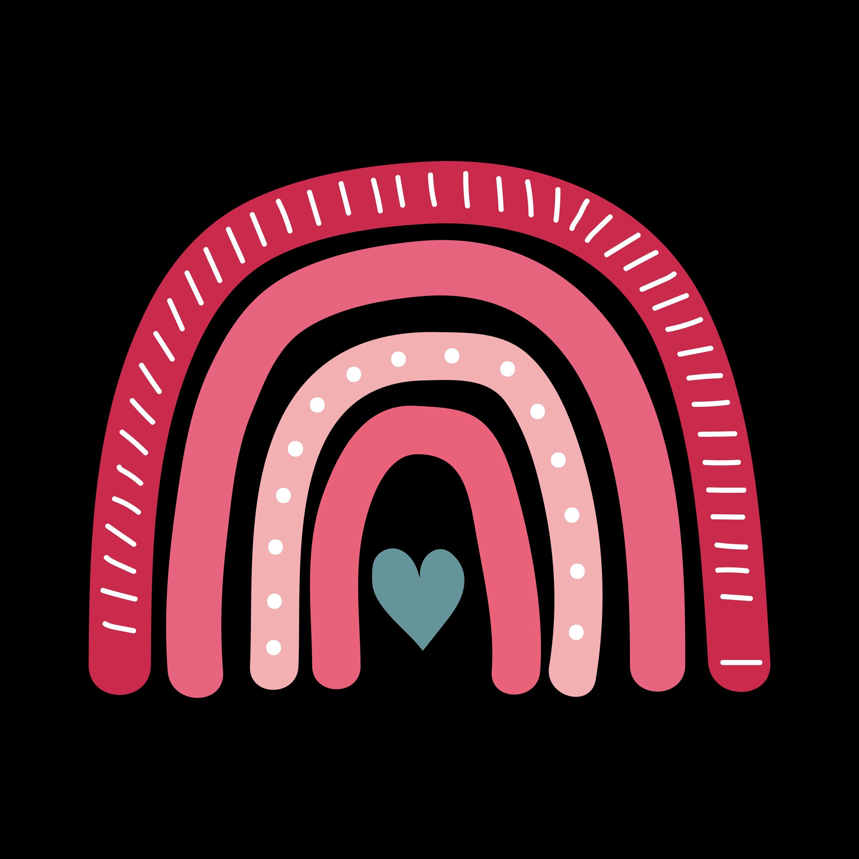 10 Boho Rainbow Valentine’s Day SVG Bundle, Retro Heart Love Cut Files ...