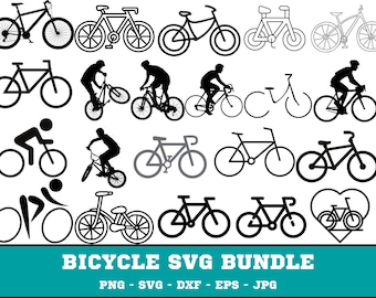 Fahrrad SVG Bundle: Fahrrad Clipart, Cut Files für Cricut (Digitaler Download