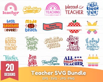 Teacher SVG Bundle | Back to School SVG | Educator Cut Files for Cricut & Silhouette | Digital Download