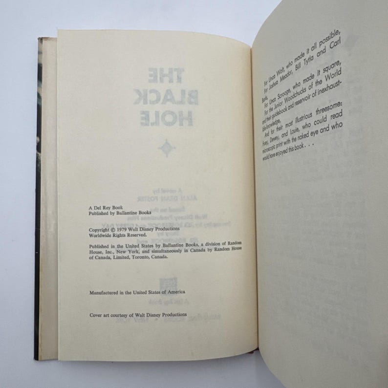 The Black Hole Alan Dean Foster Disney Science Fiction 1979 Del Rey HCDJ BCE image 6