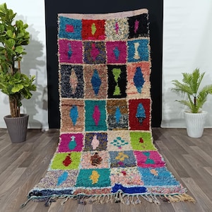 Artistic Beni Ourain Runner Rug ,Area Rug,VintageHandmade Rug, colorful Rug, Abstract Rug,Berber Rug, Moroccan Rug, Handwoven Rug, Wool Rug.