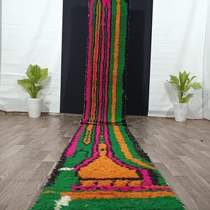 Colorful Runner Rug , Wool Rug , Moroccan Runner Rug, Moroccan Runner Beni Ourain Runner Rug, Custom Hallway Rug , Bespoke Long Runner