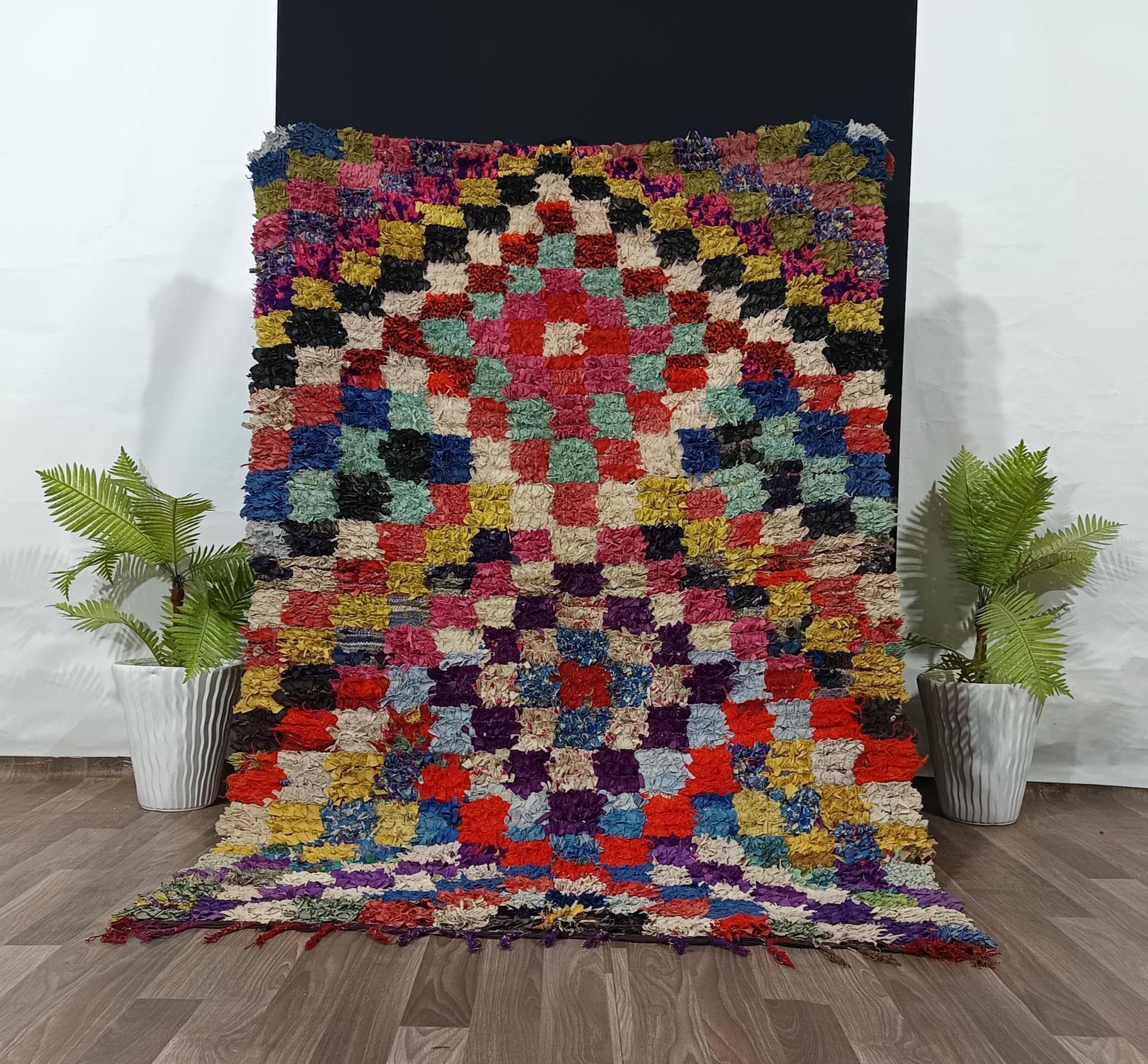 アンティーク モロッコ ラグ 4.4 フィート x 6.3 フィート、マルチ