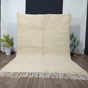 Minimalist Beni Ourain Rug, Handmade Moroccan Wool Rug, Off White Ivory Linear Lines, Modern Berber Rug, Simple Handmade Rug, Bohemian Rug.