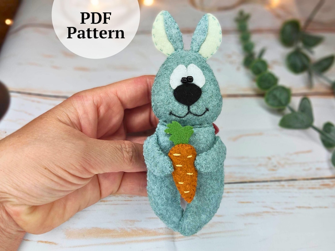 Felt Bunny Pattern PDF, Rabbit Plush Toy Sewing Tutorial - Etsy