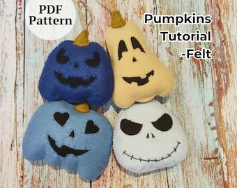 Felt Pumpkin PDF Pattern – DIY Plush Pumpkins for Fall Harvest, Halloween Decor & Thanksgiving Sewing Craft
