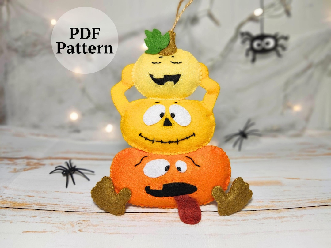 Felt Pumpkins Pattern PDF – Halloween Felt Decor, Fall Sewing Project ...